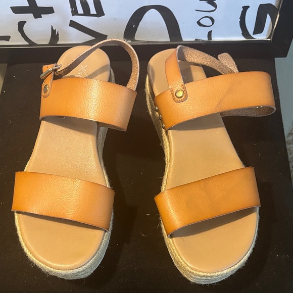 Matisse Orange Espadrille Wedges - Picture 2 of 7